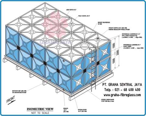 Tangki Air Sistem Panel / Kotak (FRP Panel Water Tank)